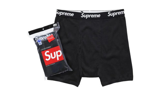 Boxerky Supreme Hanes Boxer Briefs Black (4 Pack)