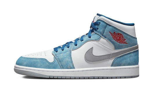 Jordan 1 Mid French Blue Fire Red