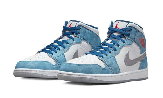 Jordan 1 Mid French Blue Fire Red