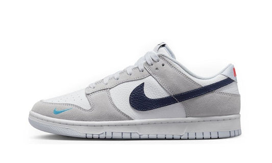 Nike Dunk Low White Grey Navy Aqua Mini Swoosh