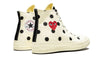 Converse Chuck Taylor All Star 70 Hi Comme des Garcons PLAY Polka Dot White