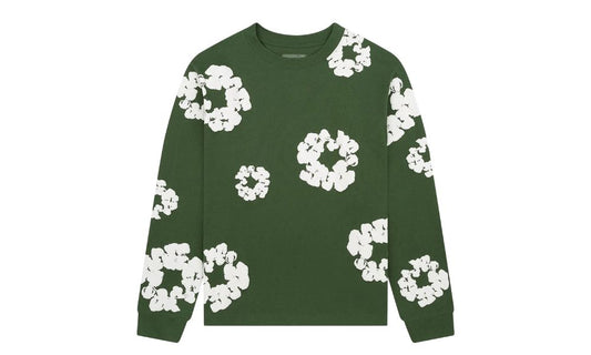 Denim Tears Long Sleeve Cotton Wreath Tee Green