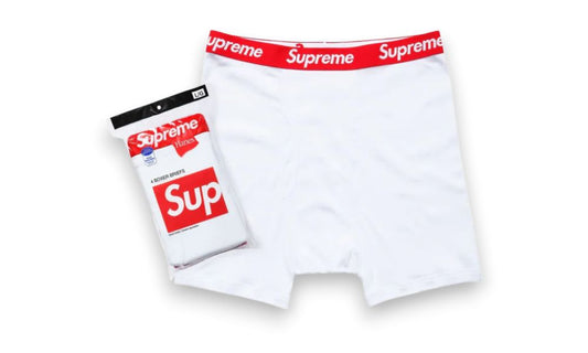 Boxerky Supreme Hanes Boxer Briefs White (4 Pack)