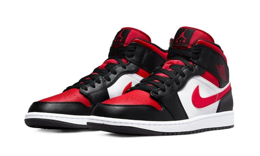 Jordan 1 Mid Black Fire Red