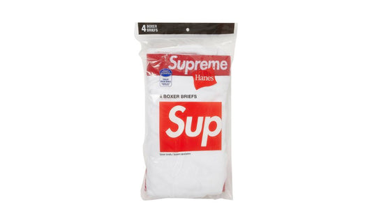 Boxerky Supreme Hanes Boxer Briefs White (4 Pack)
