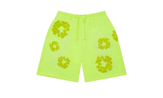 Denim Tears Mono Cotton Wreath Shorts Neon Green