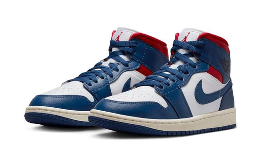 Jordan 1 Mid French Blue Gym Red (W)