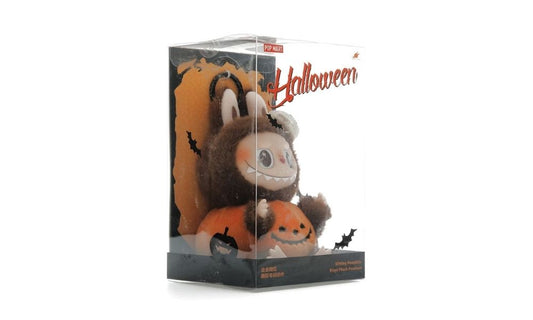 Pop Mart Labubu Happy Halloween Party Series-Sitting Pumpkin Vinyl Plush Pendant
