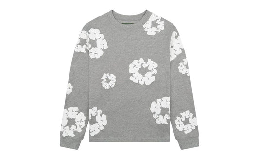 Denim Tears Long Sleeve Cotton Wreath Tee Grey