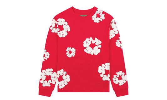 Denim Tears Long Sleeve Cotton Wreath Tee Red