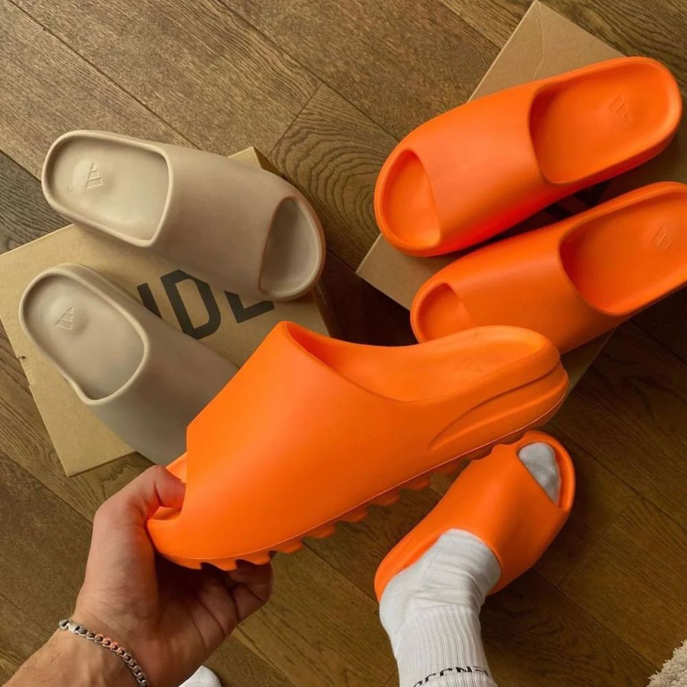 orange yeezy slides size 6